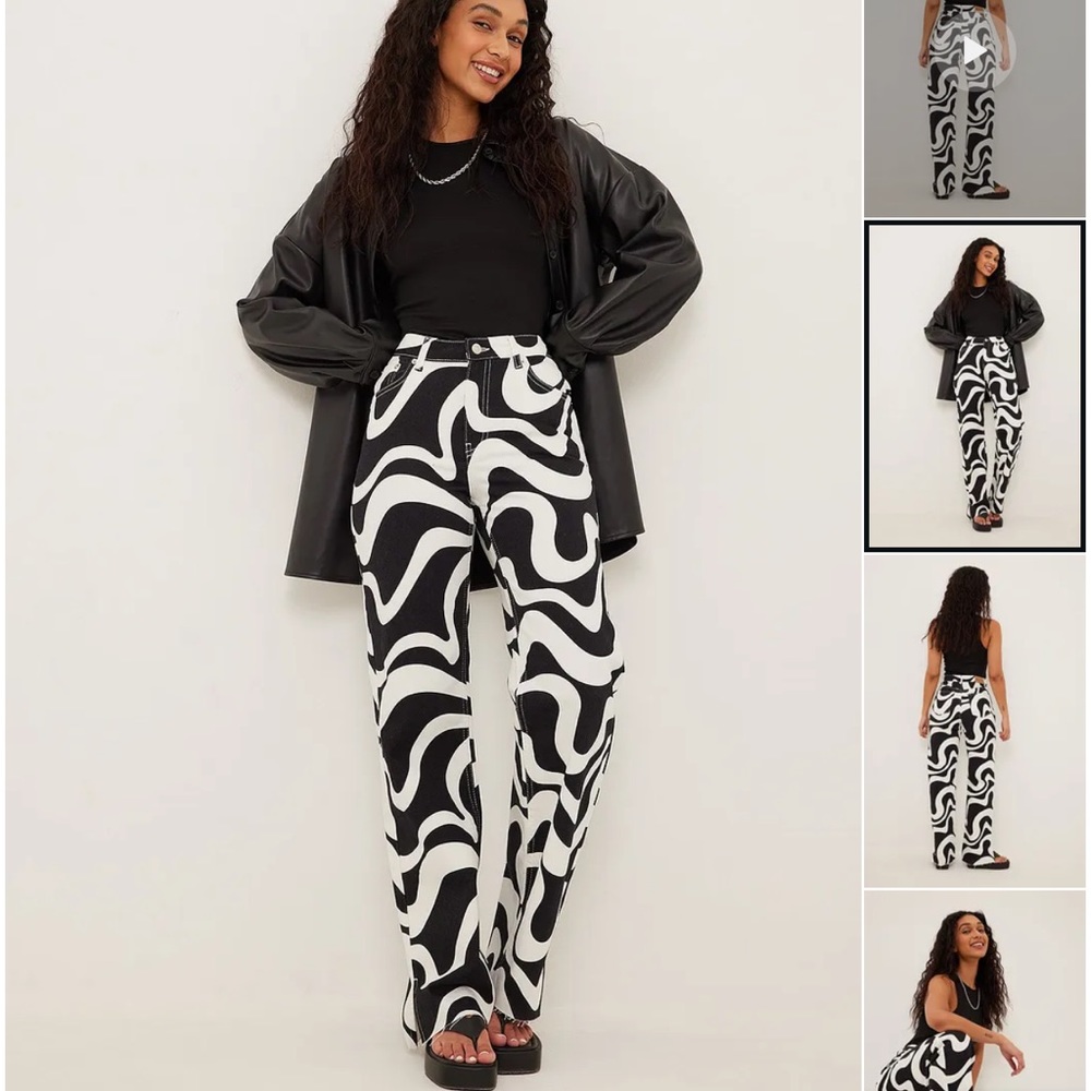 High Waist Wide Leg Raw Hem Jeans